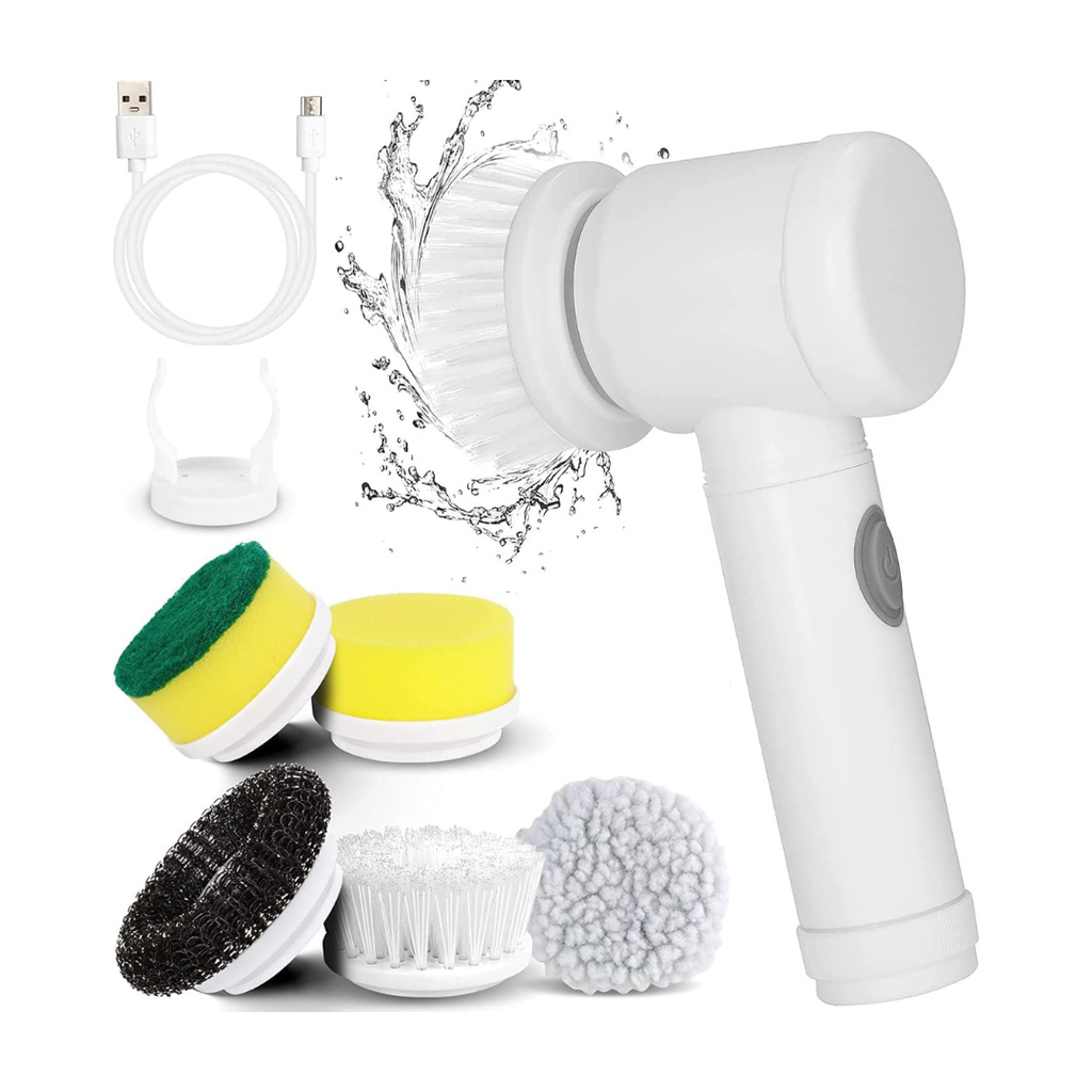 Cordless Electric Spin Scrubber-White/Grey