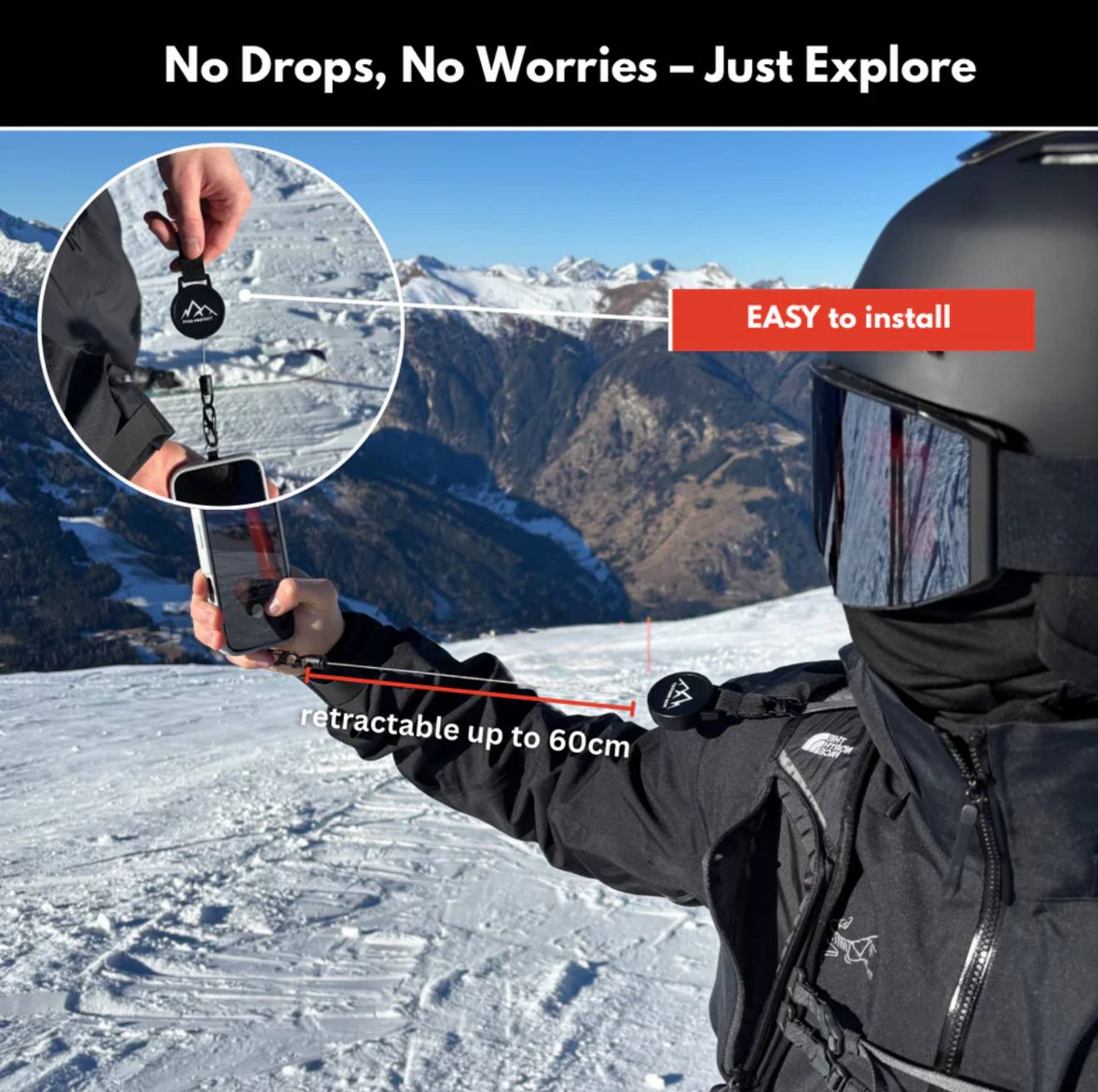 Easy Protect Phone Tether - Anti-Drop System for Skiing