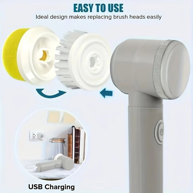 Cordless Electric Spin Scrubber-White/Grey