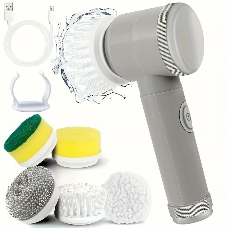 Cordless Electric Spin Scrubber-White/Grey