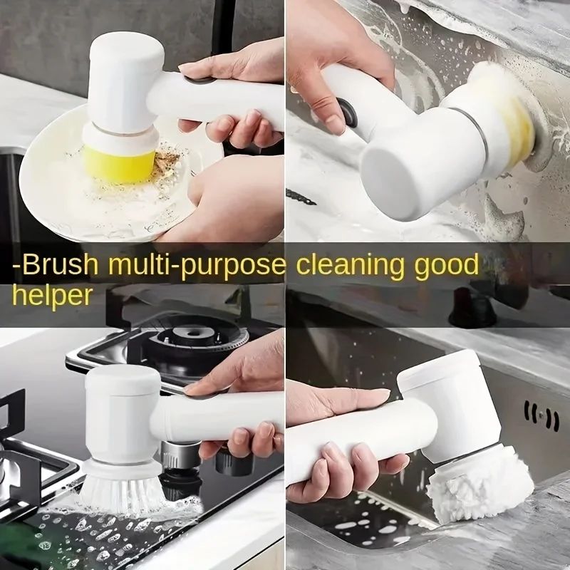 Cordless Electric Spin Scrubber-White/Grey